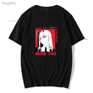 ❖☞Darling In The Franxx Anime Zero Two Kawaii Cartoon Tops New Summer Loose Harajuku Japan Chic Casual Short Sleeve Roun