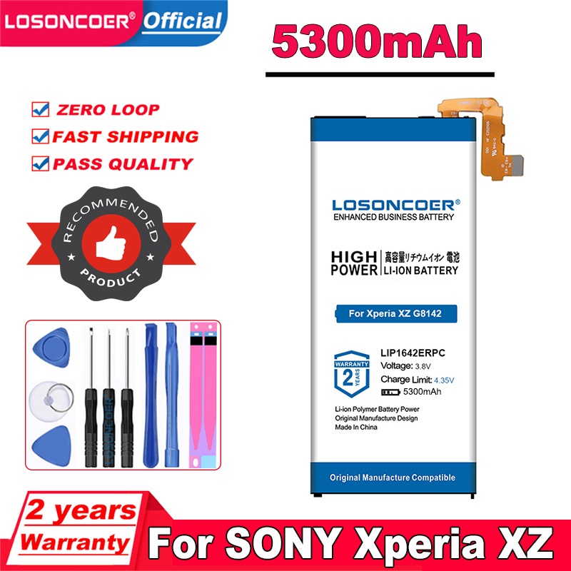 LOSONCOER 5300mAh LIP1642ERPC Replacement Phone Battery For SONY Xperia XZ Premium G8142 XZP G8142 G8141 Smart Phone Bat