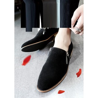 Prelesty ผู้ชายรองเท้าอย่างเป็นทางการรองเท้าหนังนิ่มผู้ชาย Loafers สลิป Slip บน Zipper Flats