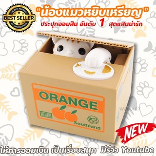 กระปุกออมสินน้องแมวขโมยเหรียญ น้องแมวหยิบเหรียญ Saving Box Mischief