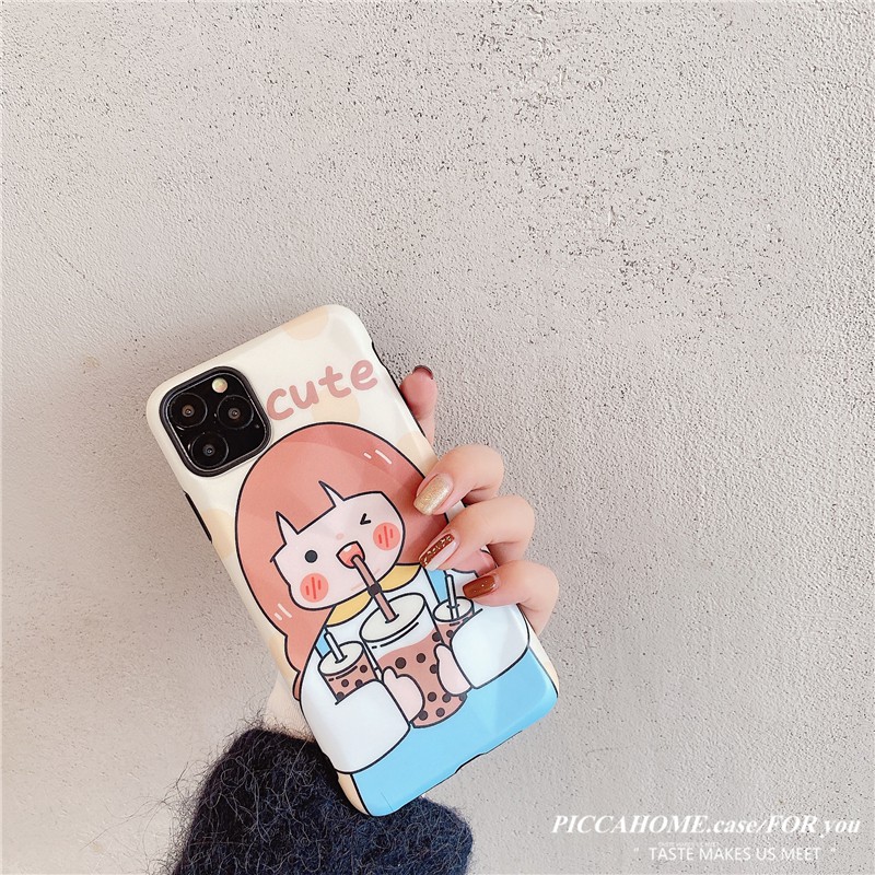 Milk Tea Girl สำหรับ Apple x Phone Case iPhone11pro / xsmax / xr / iphonex / 8plus หญิง 7