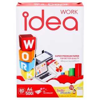 ✨นาทีทอง✨ ไอเดีย เวิร์ค กระดาษถ่ายเอกสาร 80แกรม ขนาด A4 500 แผ่น Idea Work A4 80gsm Multi Purpose Paper 500 Sheets