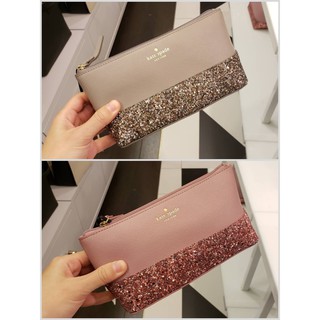 (ส่งฟรี) Kate Spade Little Shiloh Greta Court Cosmetic Travel Purse Bag ⚜️ กระเป๋าใส่เครื่องสำอาง หนังซาเฟียโน