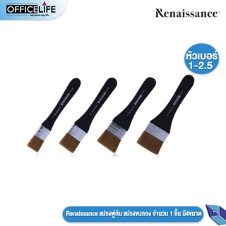 Renaissance พู่กัน แปรงขนทอง แปรงระบายสีแปรงพู่กัน มี 4ขนาด จำนวน 1 ชิ้น