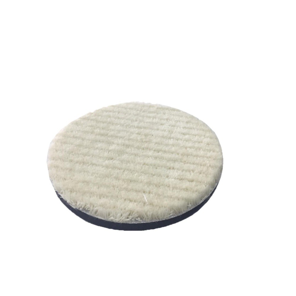 แผ่นขัดขนแกะ 3 5 6 7 นิ้ว inch ขนสั้น มีเสริมฟองน้ำ หลังผ้าสักหลาด Wool Pad w/velcro