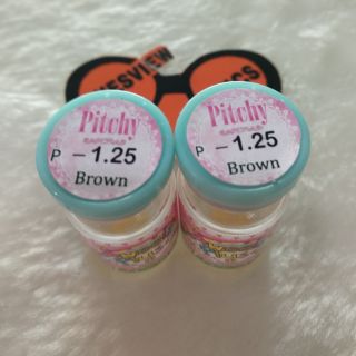 คอนแทคเลนส์สีน้ำตาล Pitchy  ชนิดรายเดือน