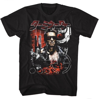 เสื้อยืดใหม่ Terminator Mens ขนาด Sm 5Xl Schwarzenegger ในผ้าฝ้ายสีดํา