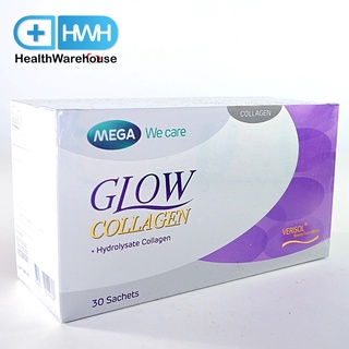 Mega We Care Glow Collagen 30 ซอง ผลิตภัณฑ์ เมก้า วีแคร์ โกลว์ คอลลาเจน 1 กล่อง 30 ซอง