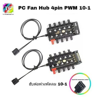 ROG PC Fan Hub 4pin PWM ฮับต่อพ่วงพัดลม 10-1 ตัว สินค้าพร้อมส่ง❗❗