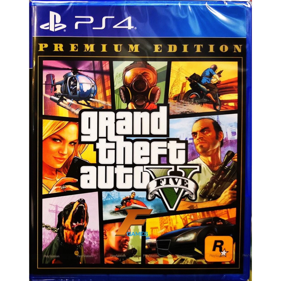 PS4 GTA 5 Grand Theft Auto V Premium Edition (Zone3/Asia)( English ) แผ่นเกมส์ ของแท้ มือ1 ของใหม่ ใ