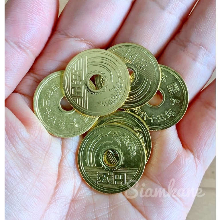 เหรียญ 5 เยนใหม่ เครื่องรางญี่ปุ่น ชั้นยอด เหรียญแท้ เหรียญใหม่กิ๊ก |  Shopee Thailand