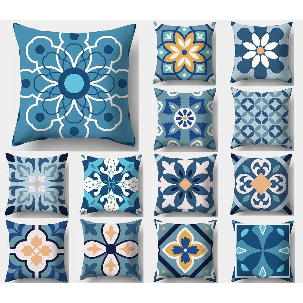 <COD>ปลอกหมอน สีฟ้า สีเขียว 60×60. 50×50.40×40.45×45.ปลอกหมอนอิงโซฟา สําหรับตกแต่งห้องนั่งเล่น