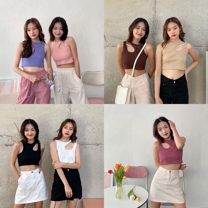 SISSOEUR : Concave shoulder crop🥤