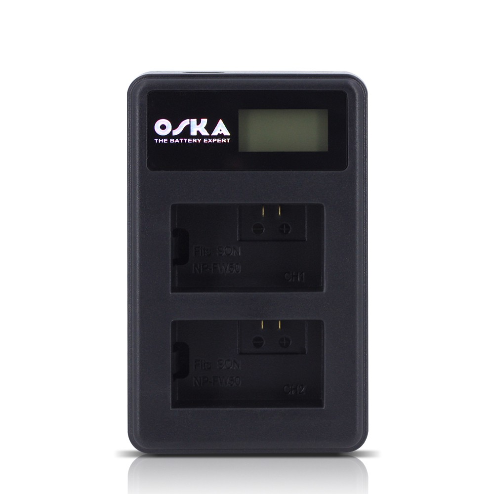 OSKA แท่นชาร์จแบตเตอรี่กล้อง Sony NP-FW50 - แบบ 2 ช่อง