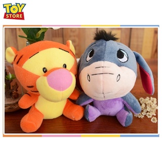 12 ซม. Disney Winnie the Pooh Family Plush ของเล่น Tigger Figurine Mickey Minnie Mini Ragdoll ของขวัญเด็ก Gift