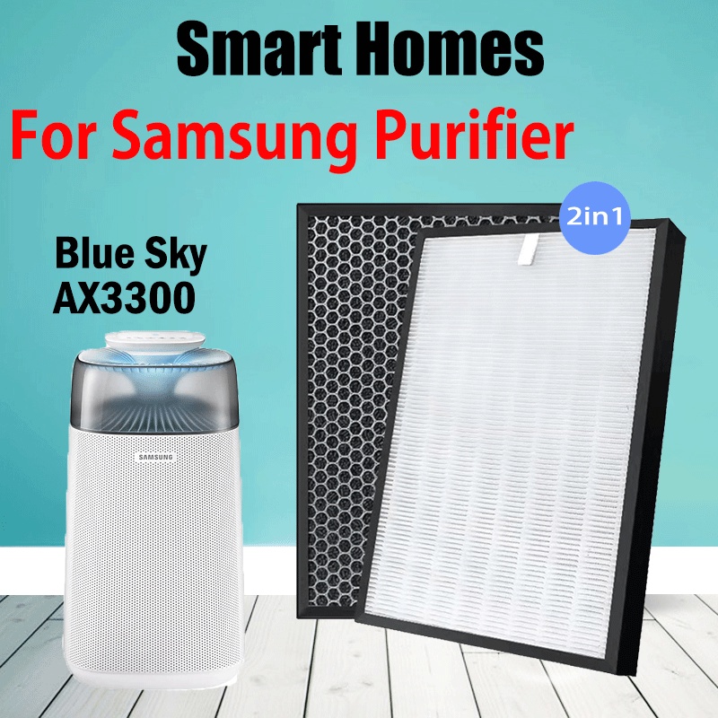 ไส้กรอง HEPA และไส้กรองกําจัดกลิ่น สําหรับเครื่องฟอกอากาศ Samsung Blue Sky AX3300 AX40R3030WM/ST CFX