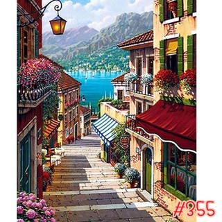 355 🎨 ขึงเฟรมไม้ 🎨 พร้อมส่ง 40x50cm. DIY Paint Number รูปวาด ของขวัญ ภาพวาด ระบายสี สีน้ำมัน ระบายสีตามตัวเลข ตกแต่งผนัง