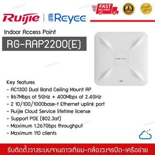 ตัวกระจายสัญญาณwifi Indoor Access point Ruijie RG-RAP2200(E)