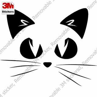 cat face สติ๊กเกอร์ 3M ลอกออกไม่มีคราบกาว  Removable 3M sticker, สติ๊กเกอร์ติด รถยนต์ มอเตอร์ไซ