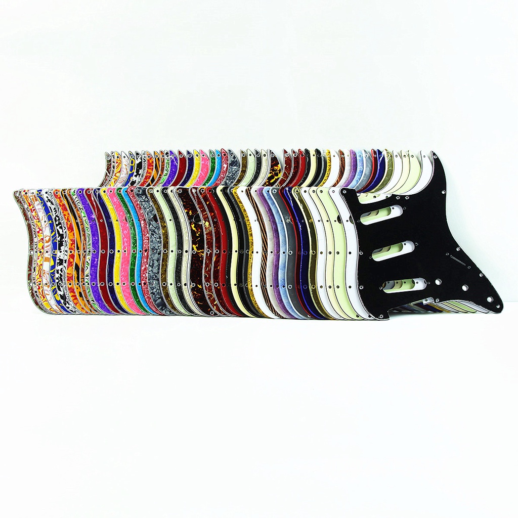 Fleor 11-Hole SSS Guitar Pickguard Pick Guard Scratch Plate & Pickguard Screws for FD ST Guitar Parts, 13 สีให้เลือก