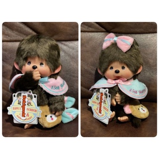 Monchhichiตุ๊กตาม่อนชิชิของแท้💯%มือ1Monchhichi 45th Anniversary Happy Trip …M Size Girl   , M Size Boy