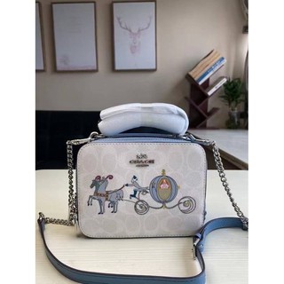 Coach  DISNEY X COACH BOX CROSSBODY IN SIGNATURE CANVAS WITH CINDERELLA (COACH C1426)