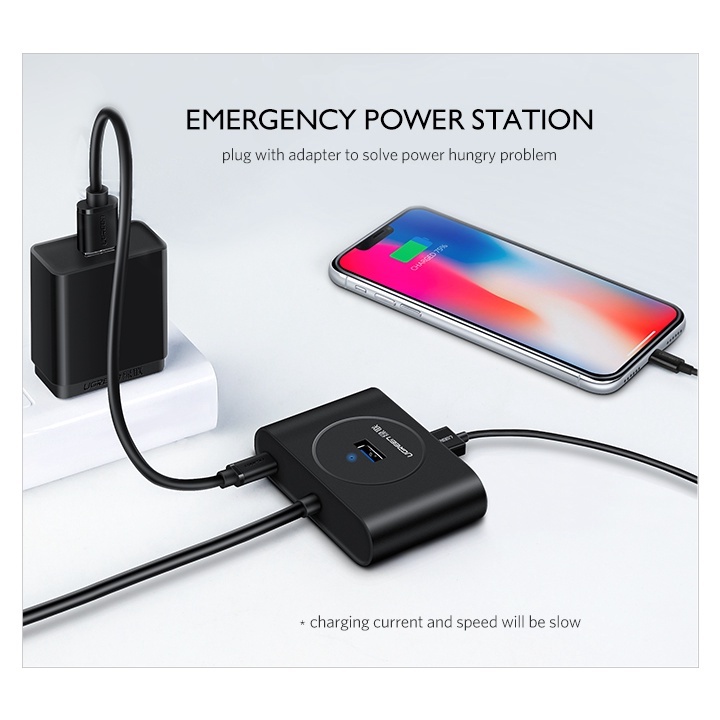 Ugreen อะแดปเตอร์ฮับ Usb 3.0 4 พอร์ต 1 เมตร สําหรับ Macbook Imac Surface Pro Xps Flash Drive Usb Hdd Mobile