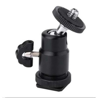 1/4 inch Screw Camera Tripod Mini Ballhead Hot Shoe Adapter Accessory For Digital Camera (Black) - intl