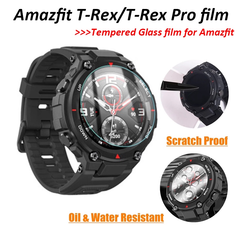 Huami Amazfit T-Rex/T-Rex Pro/T-Rex 3/T-Rex 2 กระจกนิรภัยป้องกันหน้าจอฟิล์มแข็งสําหรับ Amazfit T-Rex