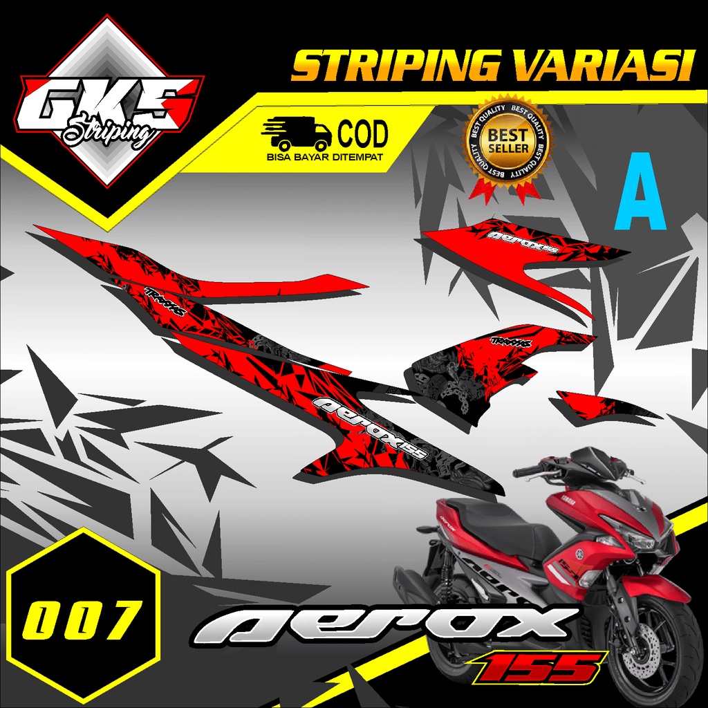 MERAH HIJAU AEROX 155 แดง ขาว น้ําเงิน เขียว เหลือง สติ๊กเกอร์แถบส้ม ฯลฯ- สติ๊กเกอร์เส้นวาริation ขอ