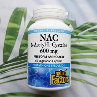 (Natural Factors®) NAC N-Acetyl-L-Cysteine 600 mg 60 Vegetarian Capsules เอ็นเอซี