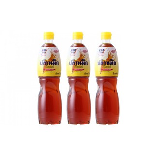 ตราปลาหมึก น้ำปลาแท้ ฉลากเหลือง ขนาด 700cc/ขวด ขวดเพท Fish Sauce PET ยกแพ็ค 3ขวด