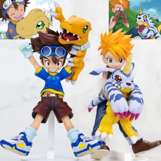 ดิจิมอน โมเดล Yagami Taichi Agumon Ishida Yamato Digimon DigiDestined Gabumon 11cm Figure Courage Crest Chosen Children Digimon Adventure Digital Monster PVC