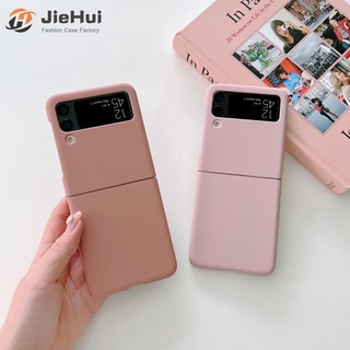 Jiehui เคสโทรศัพท์มือถือแฟชั่น สัมผัสคล้ายผิวหนัง 15 สี สําหรับ Samsung Z Flip4 Z Flip3