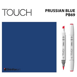 TOUCH TWIN BRUSH MARKER PB69 (PRUSSIAN BLUE) / มาร์คเกอร์หัวพู่กัน-หัวตัดขนาดกลาง รหัส PB69 (PRUSSIAN BLUE)