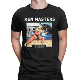 เสื้อยืดแขนสั้น ผ้าฝ้าย พิมพ์ลาย Ken Masters Hadoken Street Fighter สําหรับผู้ชายS-5XL