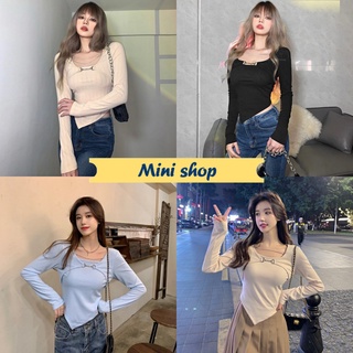 Mini shop🌸พร้อมส่ง🌸(56107) เสื้อไหมพรมแขนยาว น่ารักสไตล์เกาหลีสุดๆ คิ้วมากๆ -C