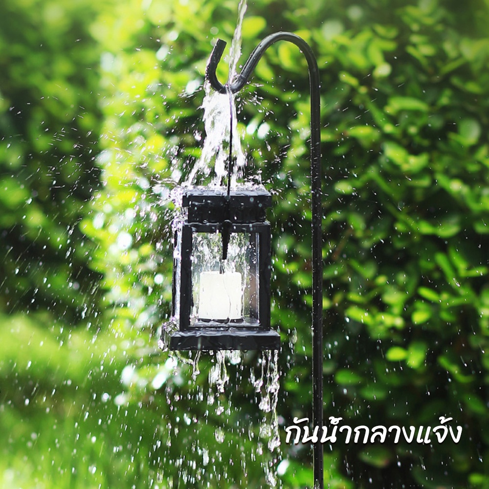โคมไฟโซล่าเซลล์ candle light ไฟเทียน รูปทรงตะเกียง ไฟปักสนาม โคมไฟพลังงานแสงอาทิตย์ Solar light 1 LED รูปที่ 7