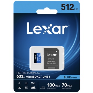 Lexar 512GB Micro SDXC 633x with SD Adapter