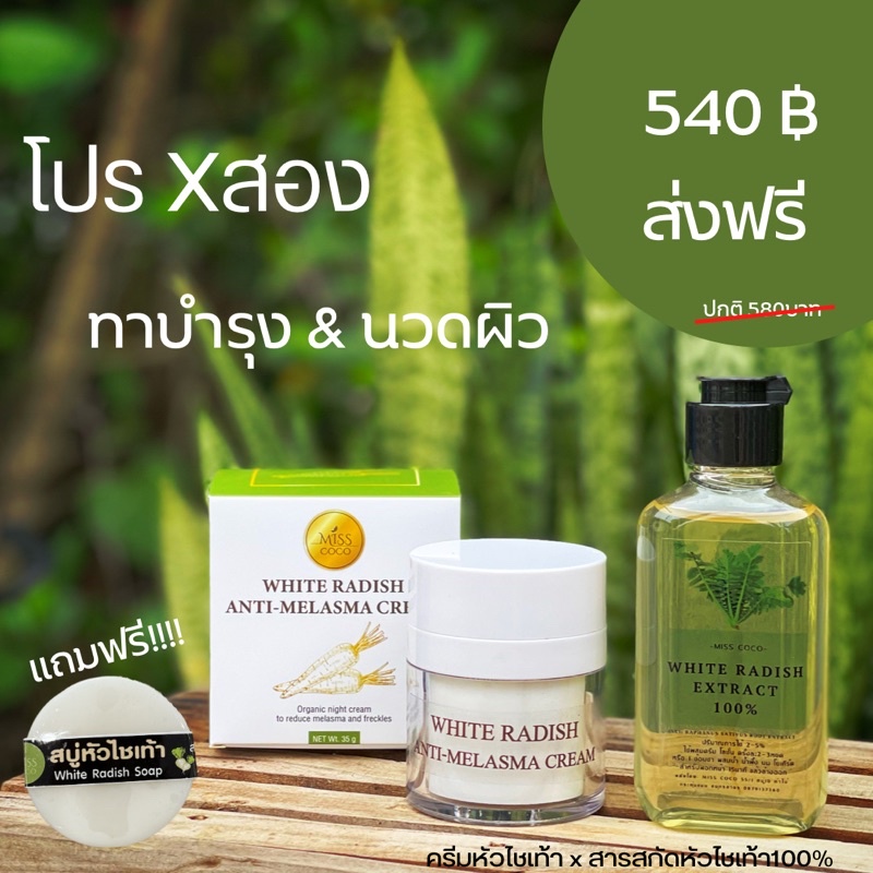 โปรสารสกัดหัวไชเท้าและครีมหัวไชเท้า ลดเลือนฝ้า กระจาง ส่งฟรี