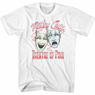 เสื้อผ้าผชเสื้อยืด พิมพ์ลาย Motley Crue Dotty Masks สีขาว สําหรับผู้ใหญ่S-5XL