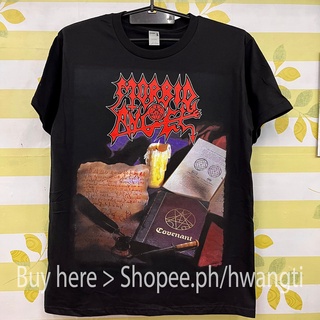 เสื้อยืดผ้าฝ้ายพิมพ์ลายแฟชั่น เสื้อยืด ลาย MORBID ANGEL DTG ( M-179 )