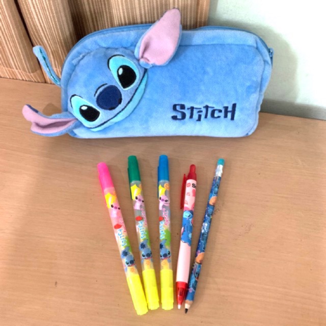 เซ็ทเครื่องเขียน สติช Stitch กระเป๋าดินสอ ปากกา ดินสอ ไฮไลท์