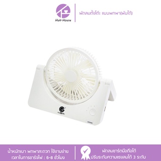 HUKHOUSE พัดลม ตั้งโต๊ะ แบบพกพา(พับได้) พัดลมชาร์ตมือถือได้ IWC-MINI-FAN-WSD-01B IWACHI