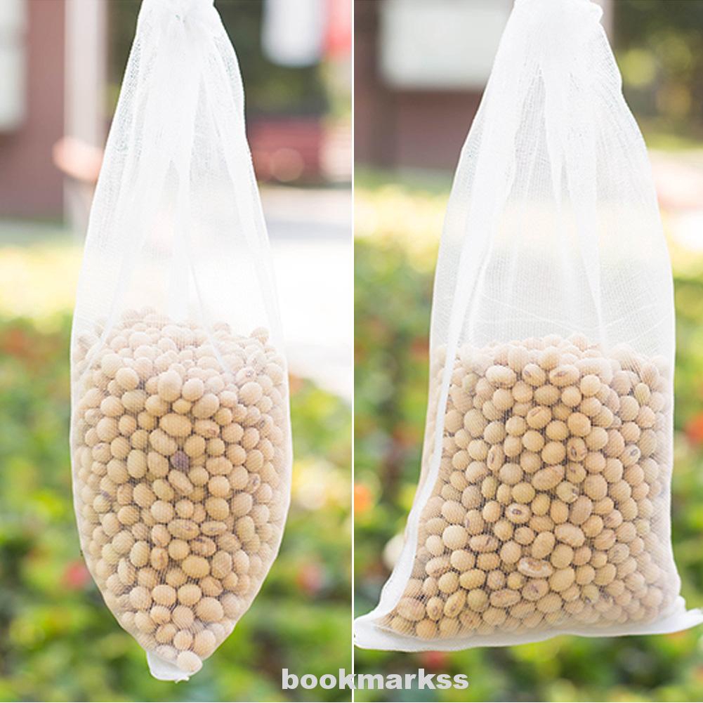 10pcsset Fruit Mesh Bags Multifunction Drawstring Nylon For Seeds
