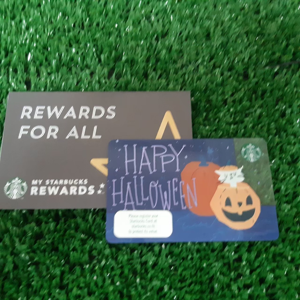 Starbucks Card Halloween การ์ด สตาร์บัคส์ บัตรเปล่า ไม่มีเงิน ไม่ขูดพิน