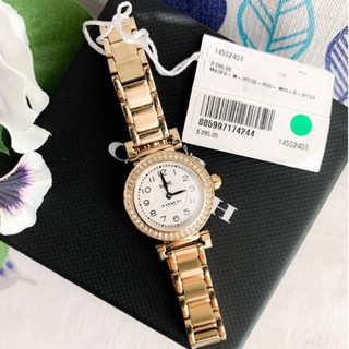 (ผ่อน0%) นาฬิกา Coach Madison Ladies Crystal Gold Tone Swiss Quartz Watch สีทอง 24 mm 14502403