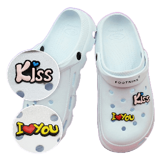 แจกโค้ด "TRNOW8" Jitbitz ตัวติดรองเท้า ลายการ์ตูนน่ารัก Kiss/ I love you (ย้ำ!! มีแค่ตัวติดรองเท้า ไม่มีรองเท้า)