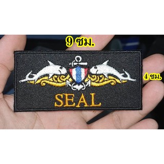 โลโก้ผ้าปักลาย SEAL ขนาด 9x4 ซม.