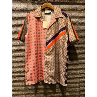 เสื้อเชิ้ตแขนสั้น กุชชี่ Geometric bowling shirt